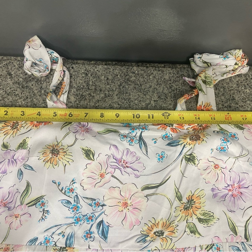 CROWN & IVY Long Maxi Floral Sundress Dress Milkmaid Tiered Lace Smocked XL - Picture 15 of 17